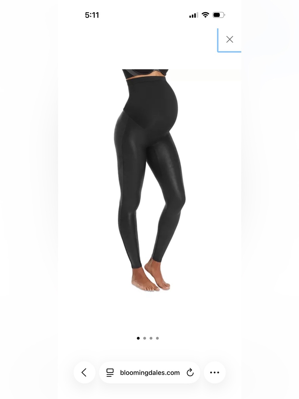 SPANX Black Maternity Faux Leather Leggings